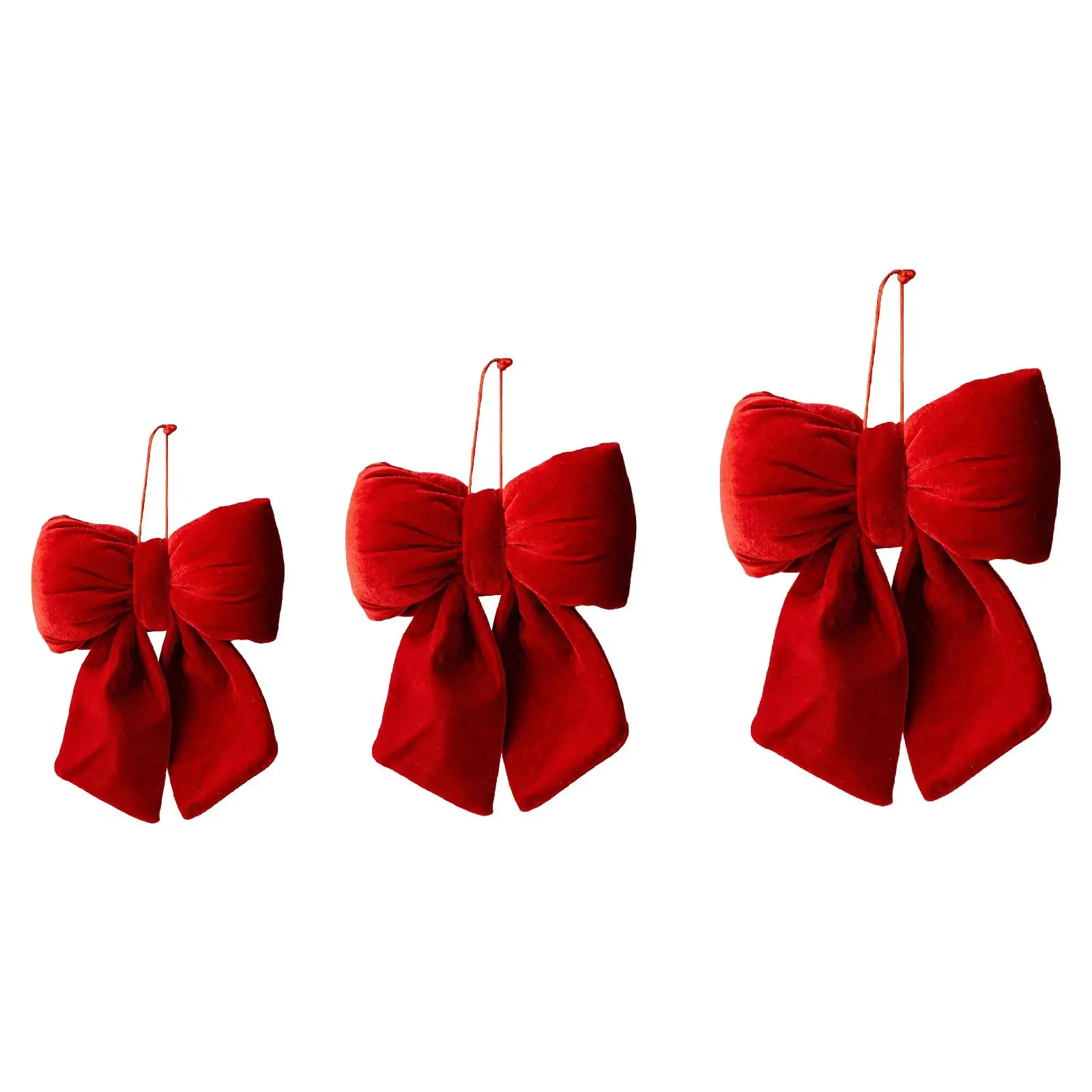 Christmas Bow Hanging Ornament Creative Decorative Velvet Bow Xmas Tree