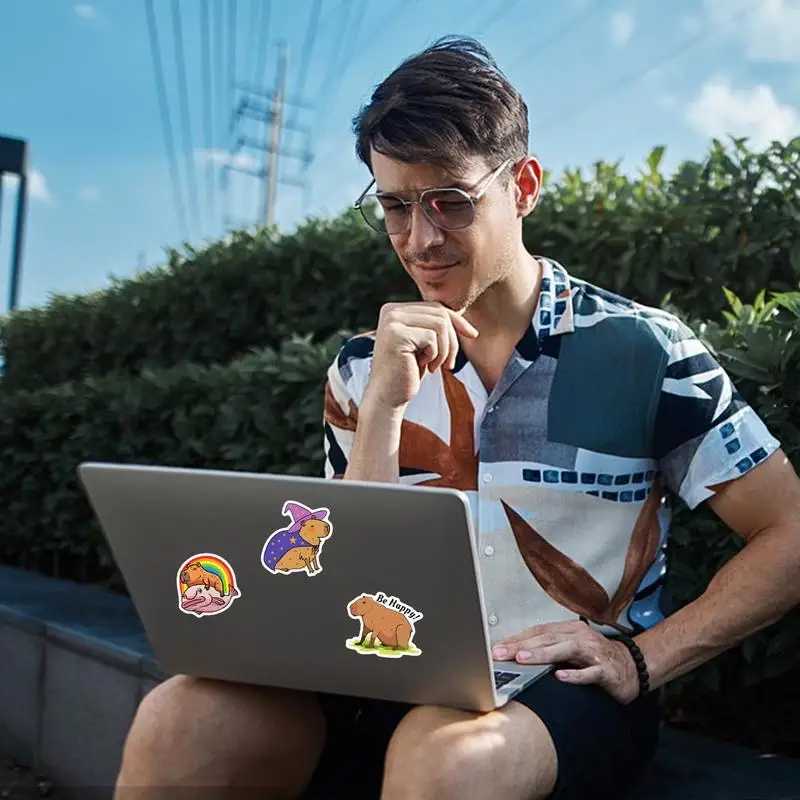 Calcomanías de pegatinas de dibujos animados, calcomanías de arte animal impermeables, 50 piezas, pegatina para botella de agua, Graffiti decorativo reutilizable colorido de PVC - imagen 2