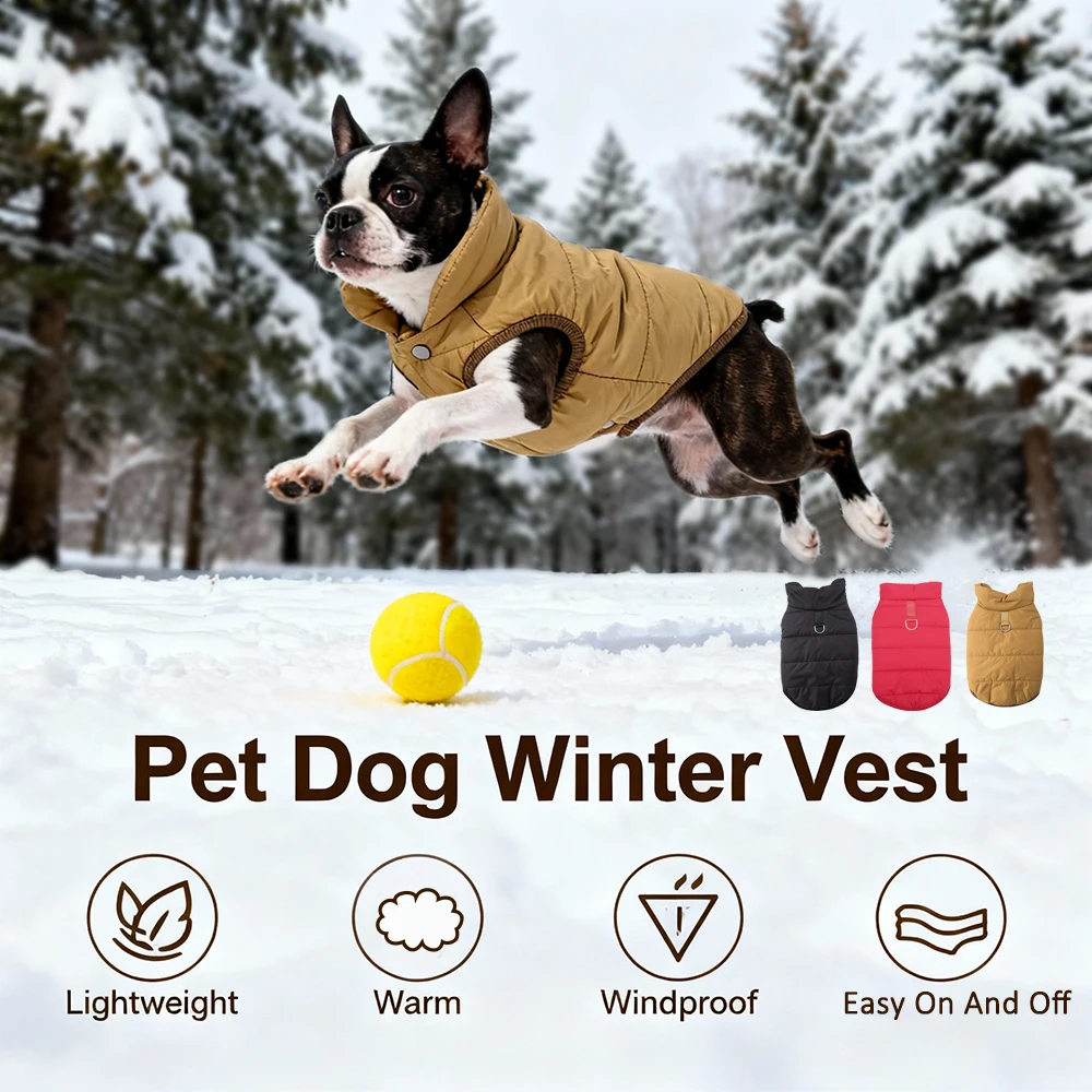 Chaleco de invierno para perros, abrigo, ropa cálida de lana para mascotas para perros pequeños y medianos, chaqueta a prueba de viento para cachorros, trajes, disfraz de Pug Chihuahua - imagen 4