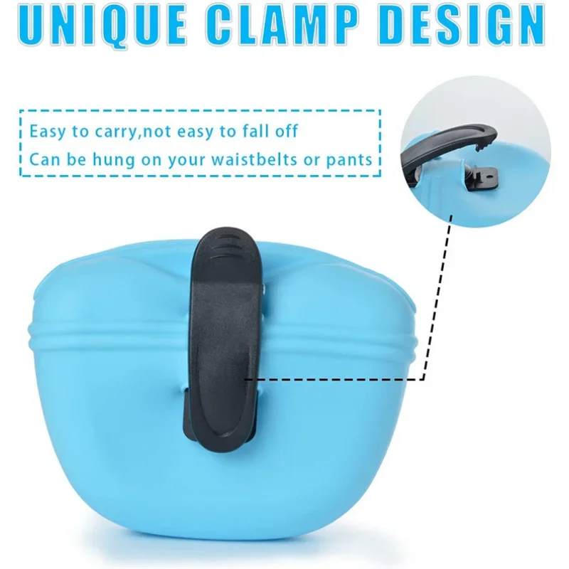 Bolsa de silicona para adiestramiento de perros, bolsa de cintura portátil para entrenamiento de mascotas, alimentador al aire libre, bolsa de aperitivos para cachorros, bolsa de almacenamiento de recompensa de comida, suministros para mascotas - imagen 4