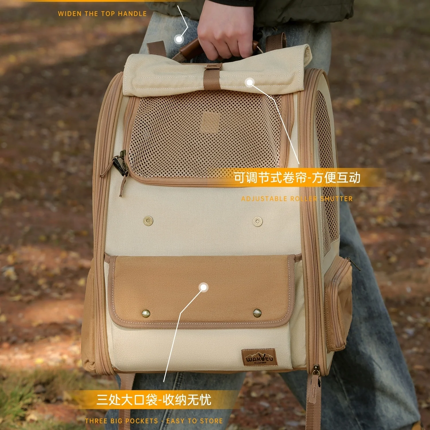 Mochila para mascotas de alta calidad, mochila para senderismo, viajes, Camping, mochila para gatos, cachorros, gatitos, sujeción al aire libre, bolsa para perros pequeños - imagen 4