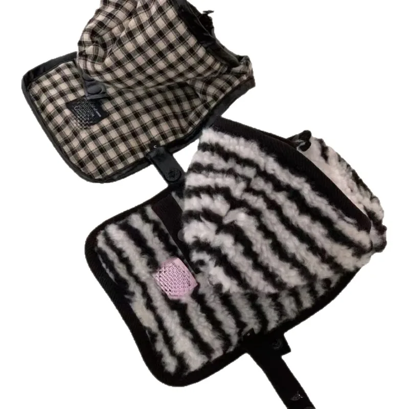 Abrigo a rayas a la moda para mascotas, capa a rayas de invierno, chaqueta cálida y cómoda, Abrigo con capucha, ropa para perros pequeños, ropa para cachorros - imagen 5