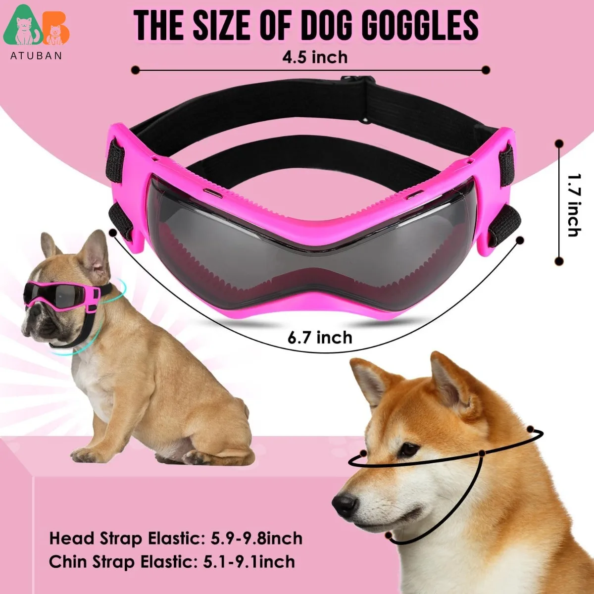 ATUBAN Cool Pet Casco de motocicleta: gafas ligeras y diseño de orificios para las orejas, protección elegante para perros pequeños, montar y conducir - imagen 5