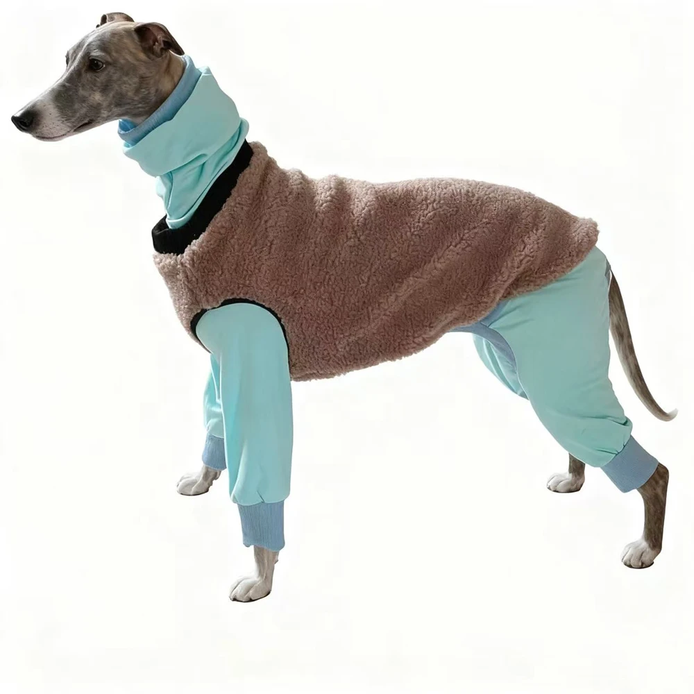 Chaqueta cortavientos de lana de invierno para galgo italiano, abrigo marrón cálido sin mangas para Whippet pequeño Meida grande - imagen 2
