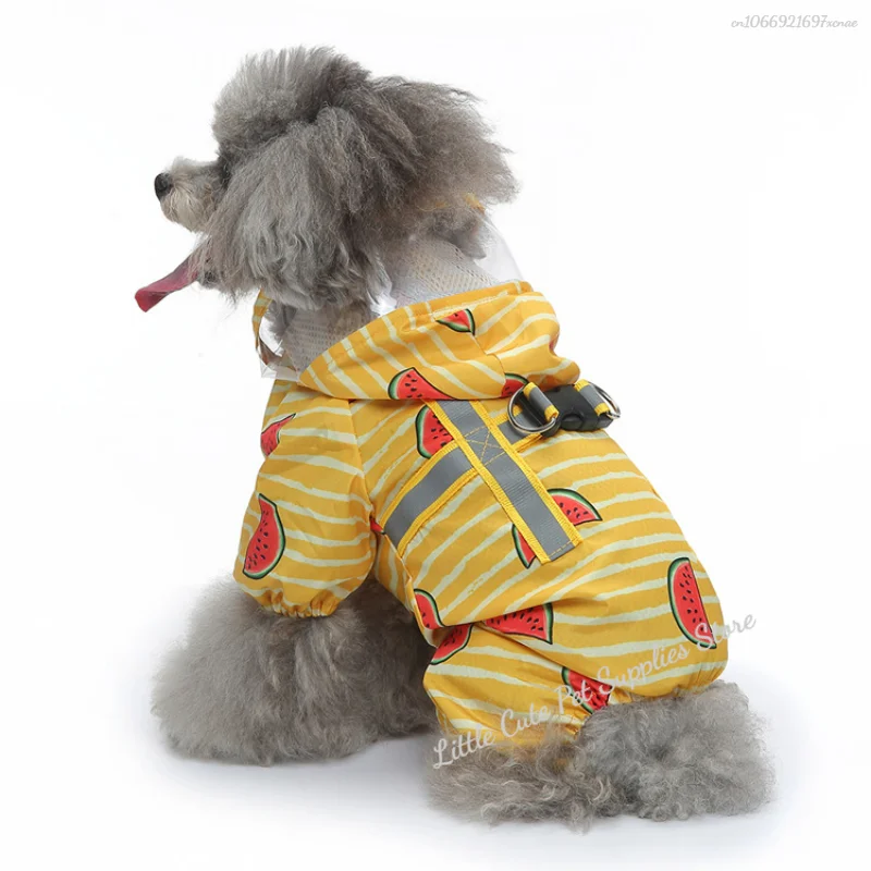 Chubasquero de frutas para mascotas, ropa impermeable con estampado de cuatro pies, perros pequeños, Chihuahua, Yollow, transpirable, Pug - imagen 3