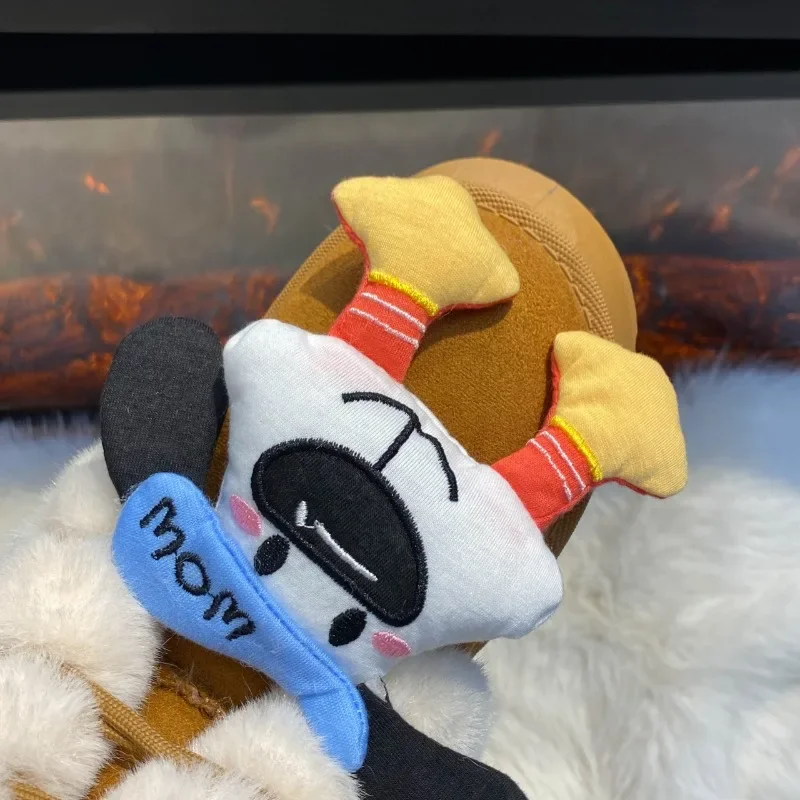 Botas de nieve bonitas de dibujos animados para Mujer, Botas de nieve con cordones y parte inferior gruesa, Botas cálidas de felpa cortas de ante sintético para Mujer - imagen 5