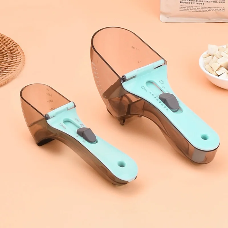 Cuchara medidora de comida para mascotas, taza medidora de comida ajustable para perros y gatos, cuchara medidora transparente para mascotas con escala, accesorios para perros - imagen 5