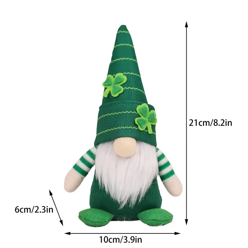 Muñeco de Gnomo sin rostro para vacaciones, adorno decorativo para el Día de San Patricio, sombrero tejido a rayas, decoración colorida para Festival de Barba completa de arcoíris - imagen 4