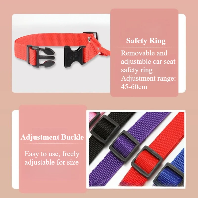 Cinturón de seguridad de coche 2 en 1 para perros, arnés de seguridad ajustable para mascotas para asiento trasero, sujeción y correa de viaje, accesorios para coche para perros y gatos - imagen 3