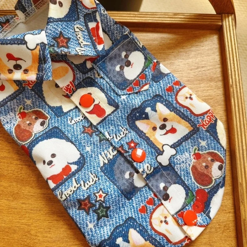 Ropa vaquera de moda para perros, abrigo vaquero para perros, ropa para cachorros, chaqueta vaquera para perros pequeños, chaleco para perros, abrigo, trajes para cachorros, ropa para gatos - imagen 3