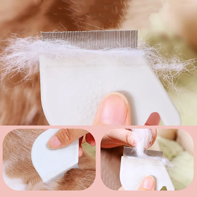Peine para perros, Mini cepillo para perros, peines de dientes densos para limpieza del cabello de perros, peine para gatos, cuidado de perros, depilación de cabeza pequeña, suministros para mascotas - imagen 4