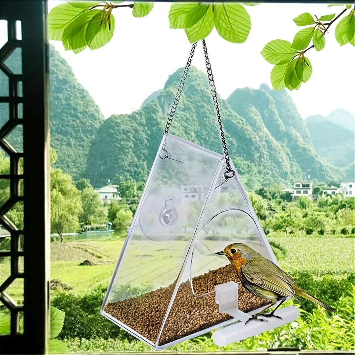 Comedero para pájaros de ventana con ventosa ultrafuerte resistente - imagen 3