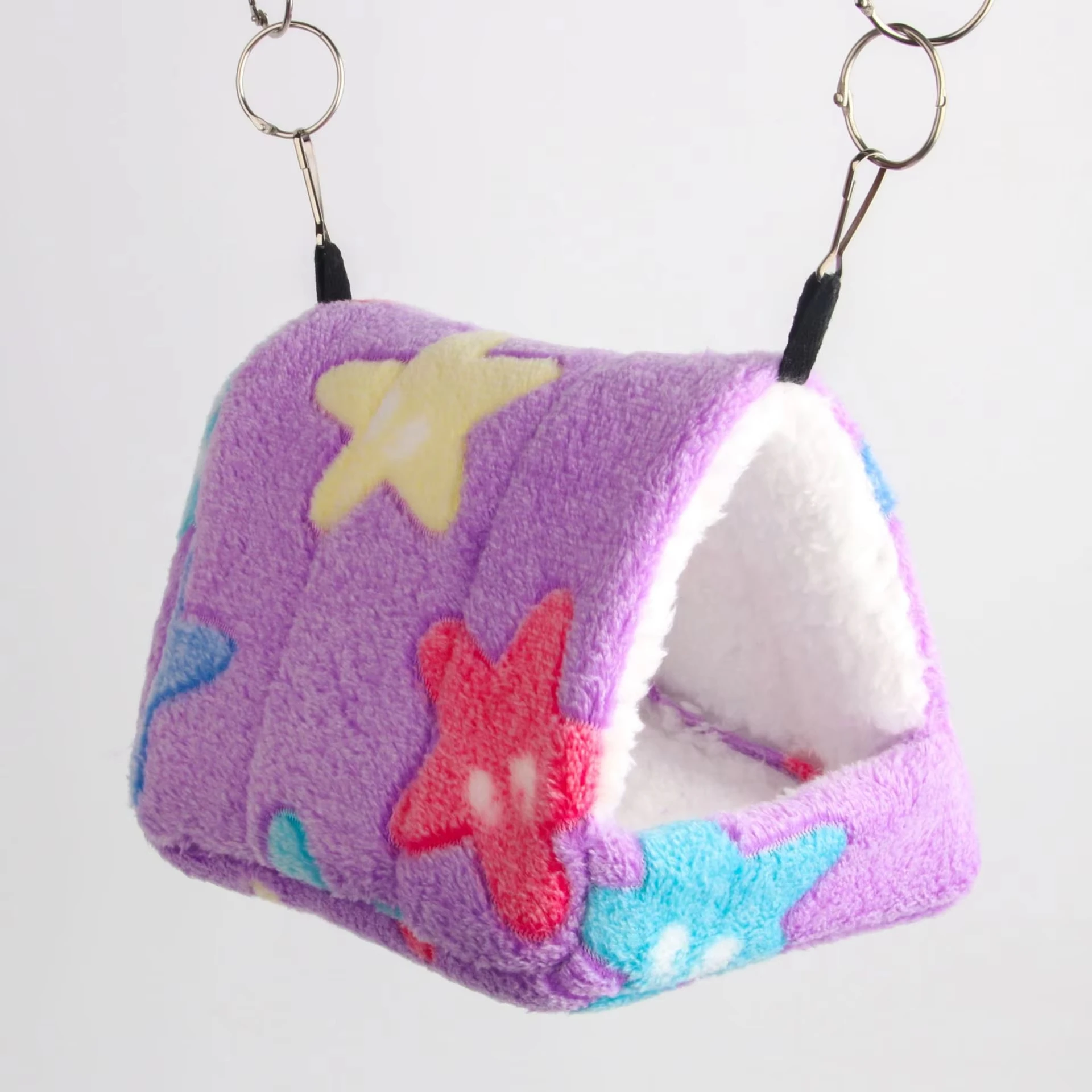 Nido de hámster de peluche con forma de corazón para casa de pájaros, hamaca cálida y cómoda para invierno, jaulas de cueva, cabaña, tienda, accesorios para jaulas de pájaros para mascotas - imagen 4