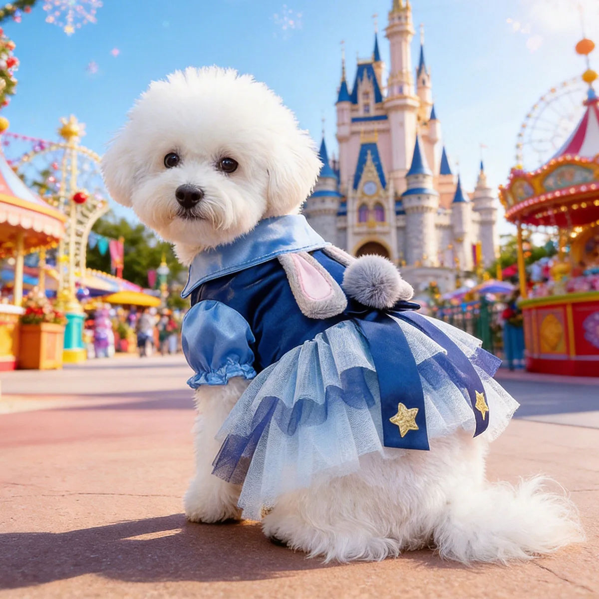 Vestido sin mangas con lazo para perros y gatos – suave, transpirable - imagen 2