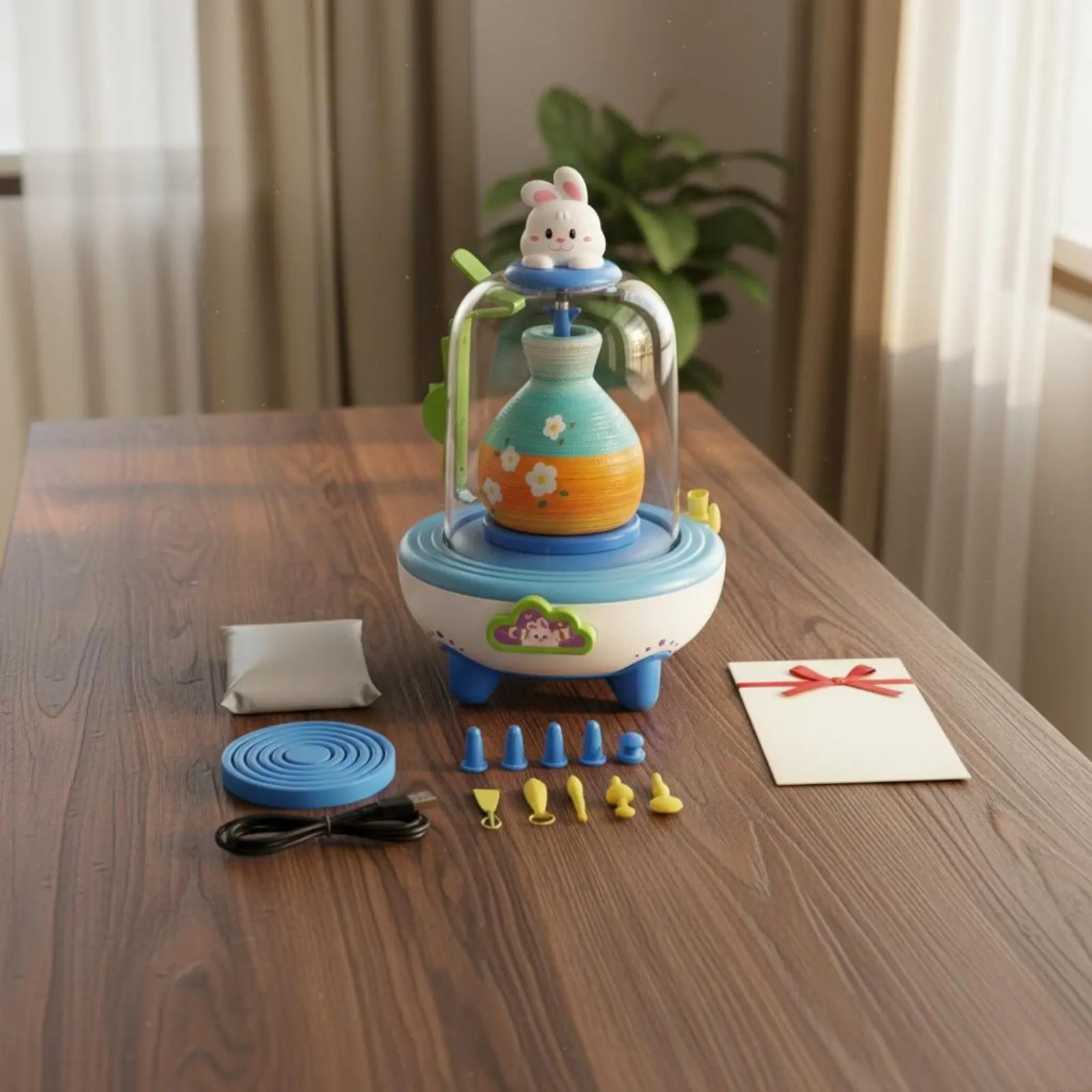 Torno de cerámica manual infantil: kit de manualidades para casa - imagen 4