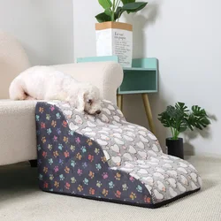 Sofá viscoelástico para perros y gatos con perrera lavable escaleras