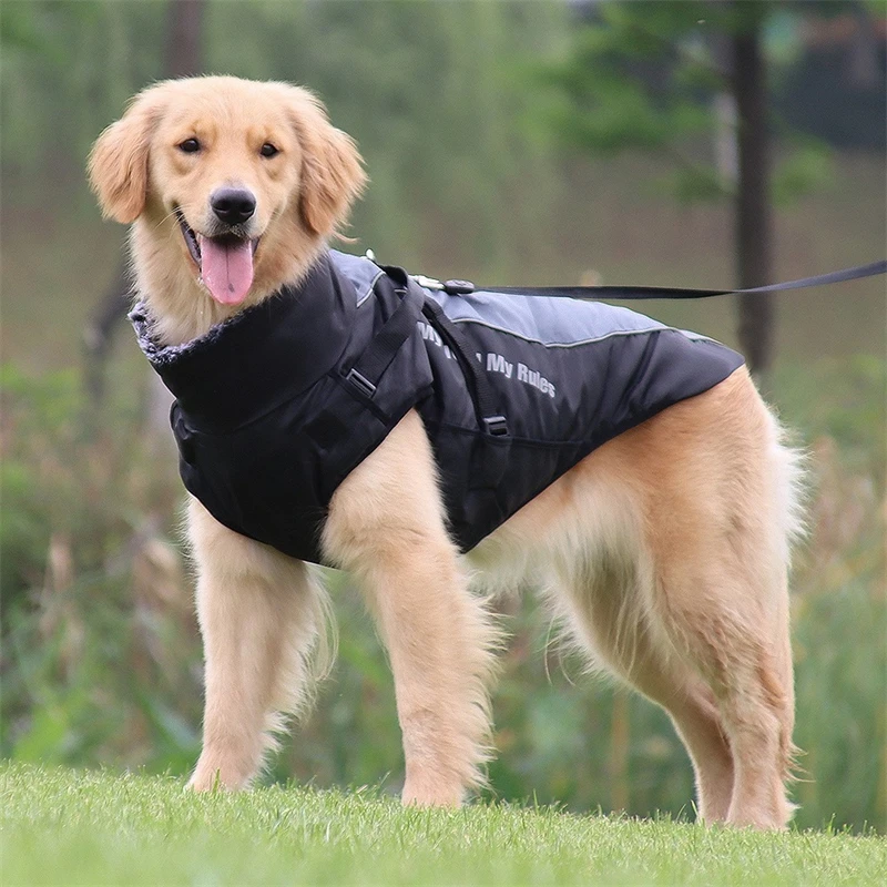 Chaqueta de intercambio Oxford para perros grandes, mono reflectante ligero a prueba de viento para cachorros, abrigo de plumón Husky ajustable para exteriores - imagen 2