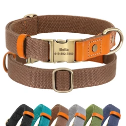 Collar nylon personalizado para perro con etiqueta grabada y teléfono