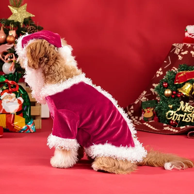 Ropa navideña para perros, vestido de vacaciones, conjunto de fiesta de Navidad, ropa para mascotas pequeñas, chaqueta para perros pequeños, ropa para cachorros - imagen 2