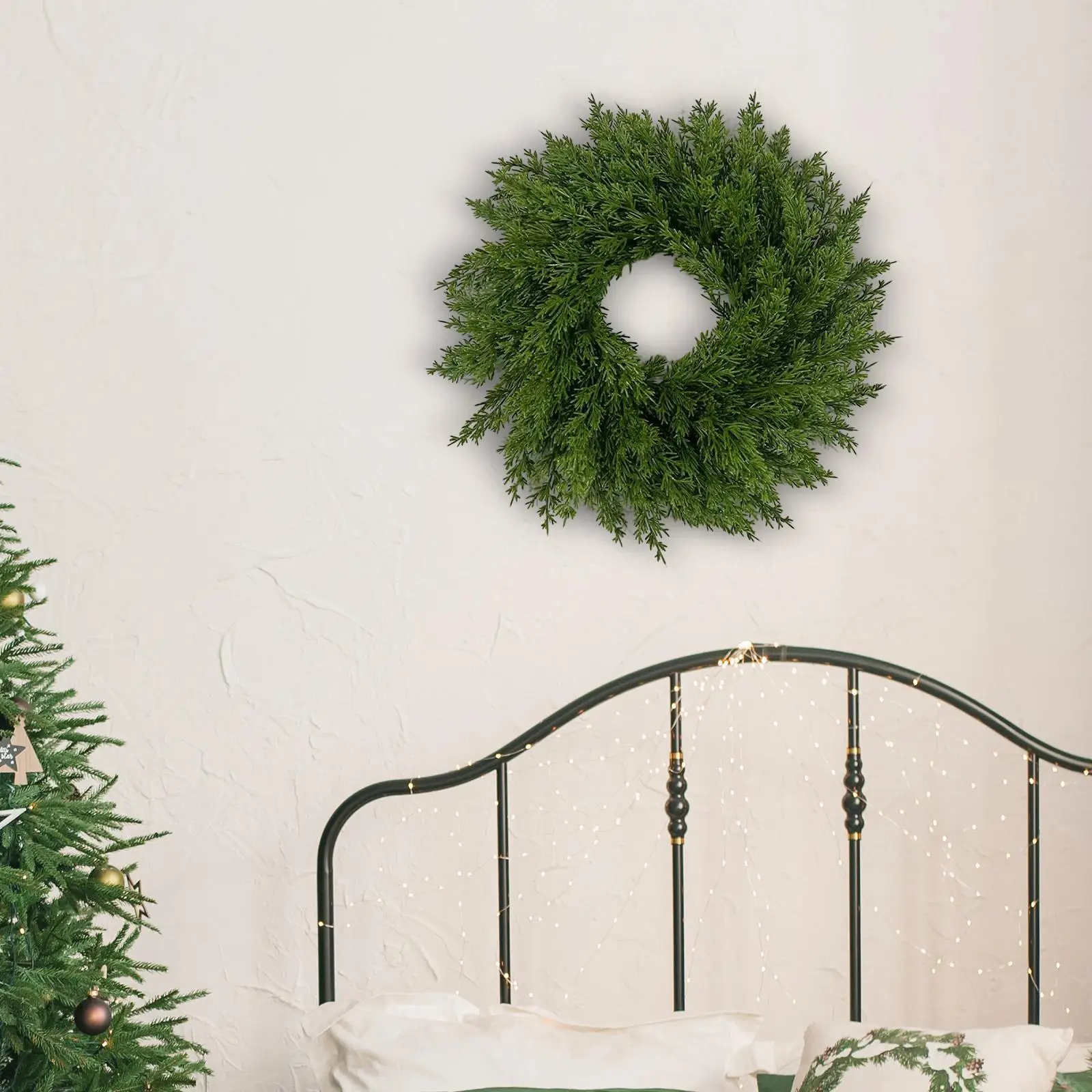 Corona navideña para puerta delantera, regalo, adorno colgante decorativo, guirnalda pequeña - imagen 4