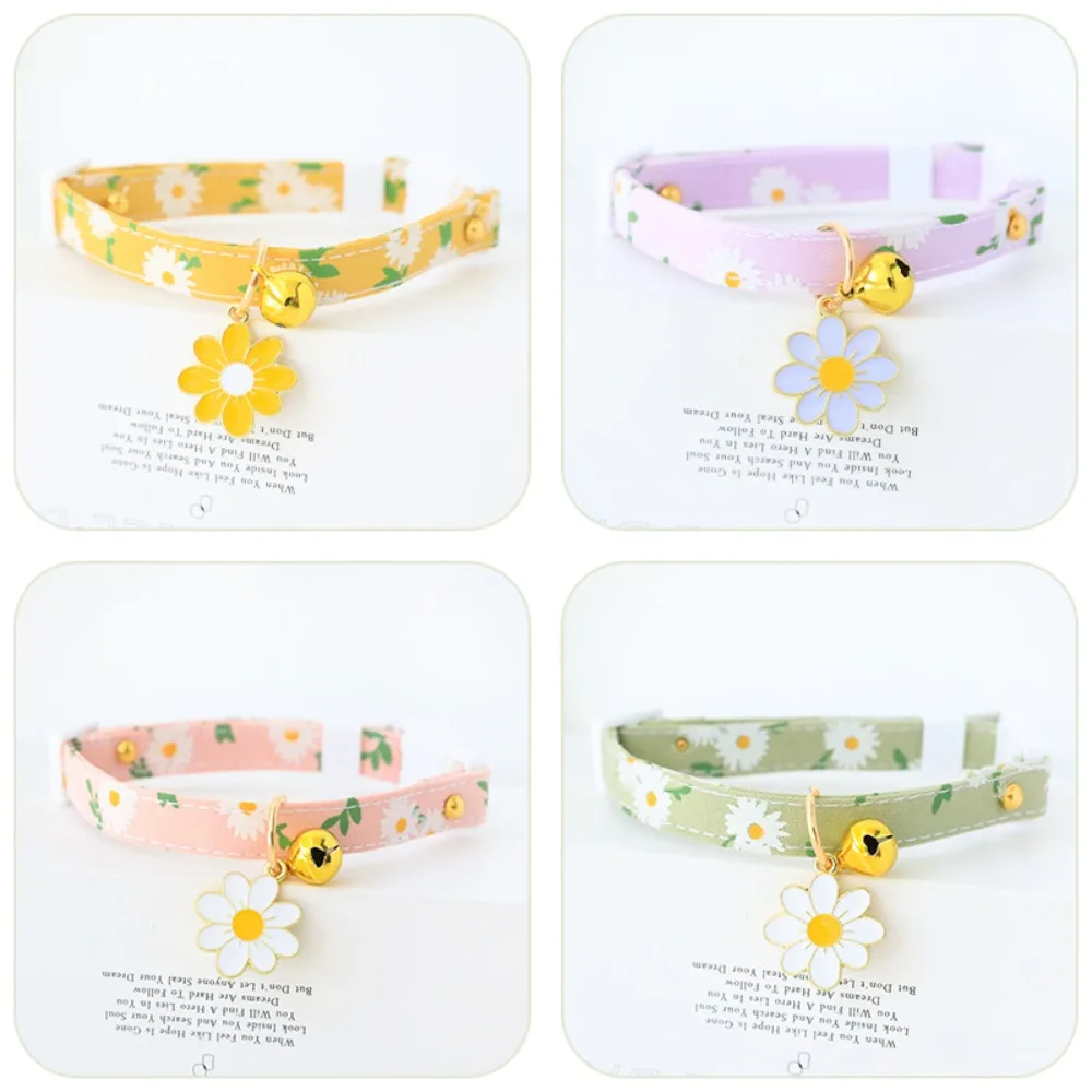 Collar con colgante de flor y campanilla decorativa para gatos y perros - imagen 2
