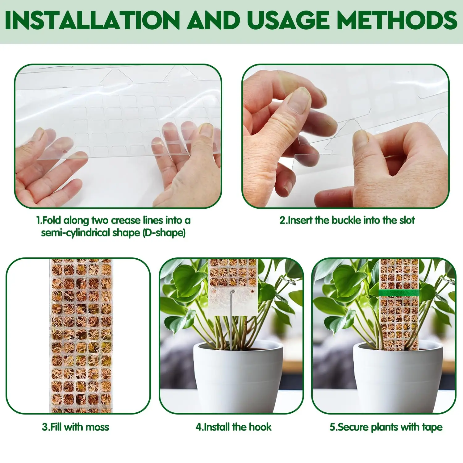 Poste de musgo para plantas, sujeto de jardín, escaladores de plantas de flores, accesorios para bonsái, macetas, tutores, para maceteros, soporte para crecimiento de plantas - imagen 2