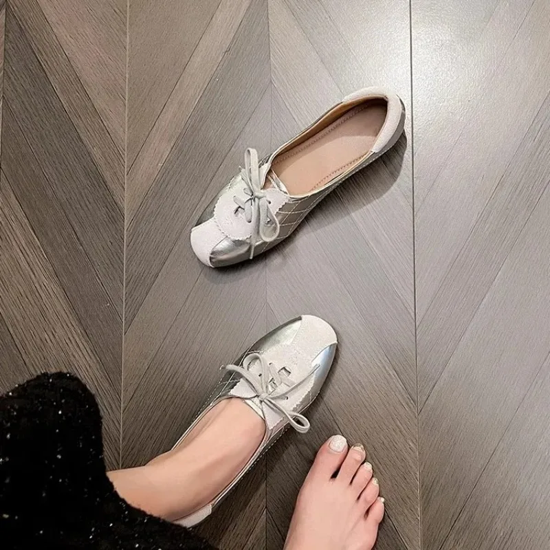 Zapatos individuales para mujer, novedad de verano, zapatos Muller de colores combinados con cabeza redonda, zapatos profesionales informales cómodos de suela blanda para ir al trabajo - imagen 2