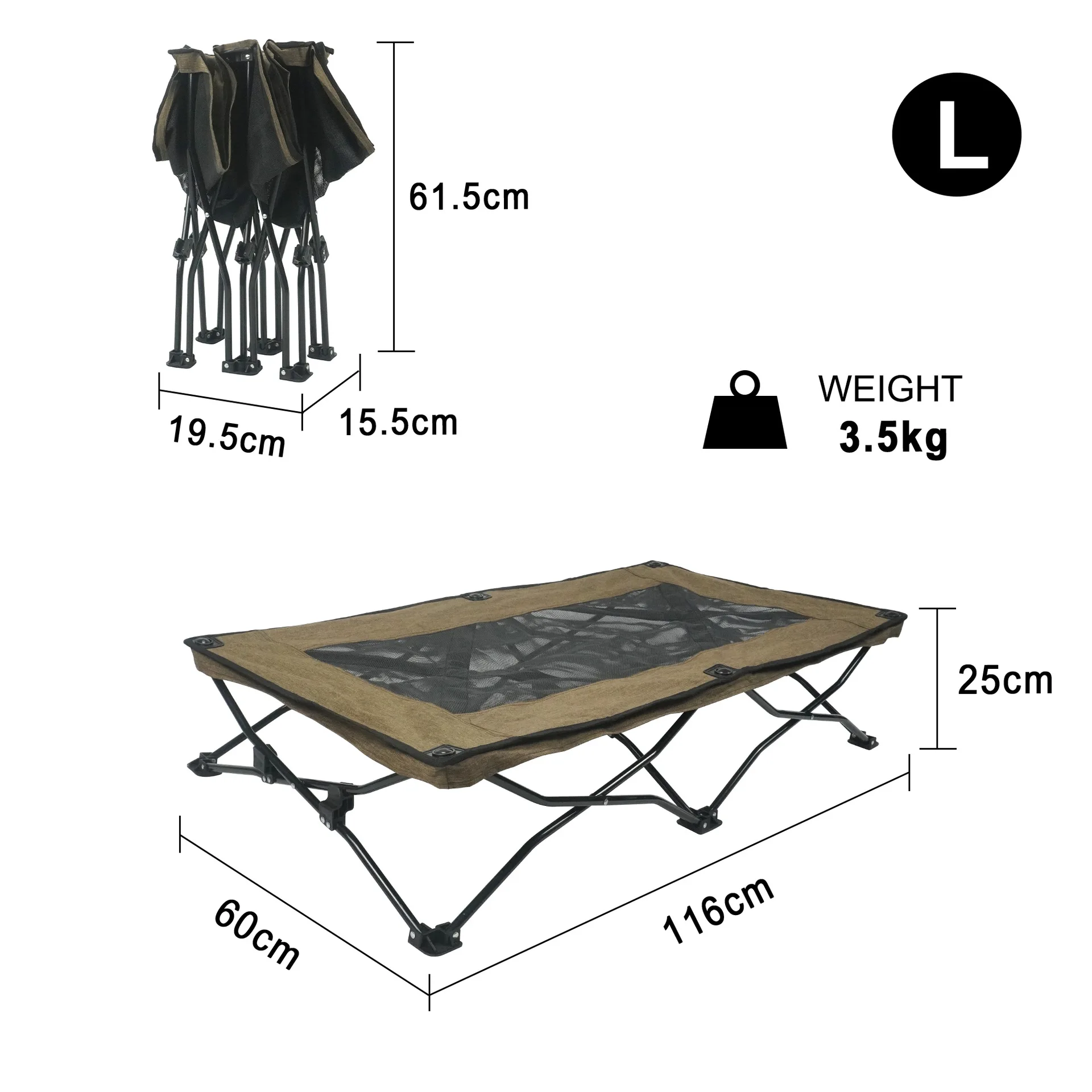 Cama elevada plegable para perros medianos y grandes - impermeable - imagen 4
