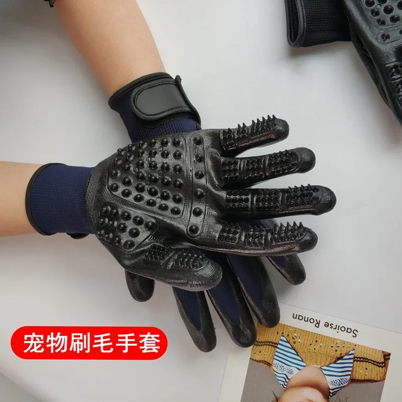 Guantes de cepillo de baño para masaje de mascotas, productos de limpieza para depilación, guantes de piel de vinilo para perros, productos para el cuidado de mascotas, accesorios - imagen 2