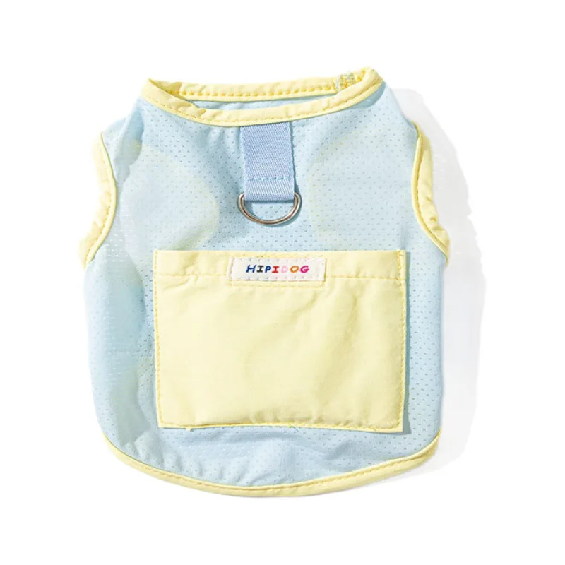 Ropa de verano para perros, ropa fresca de tracción con bolsillo de arcoíris, oso de peluche, ropa refrescante de dos piernas para mascotas, ropa para cachorros, camisa para perros - imagen 4