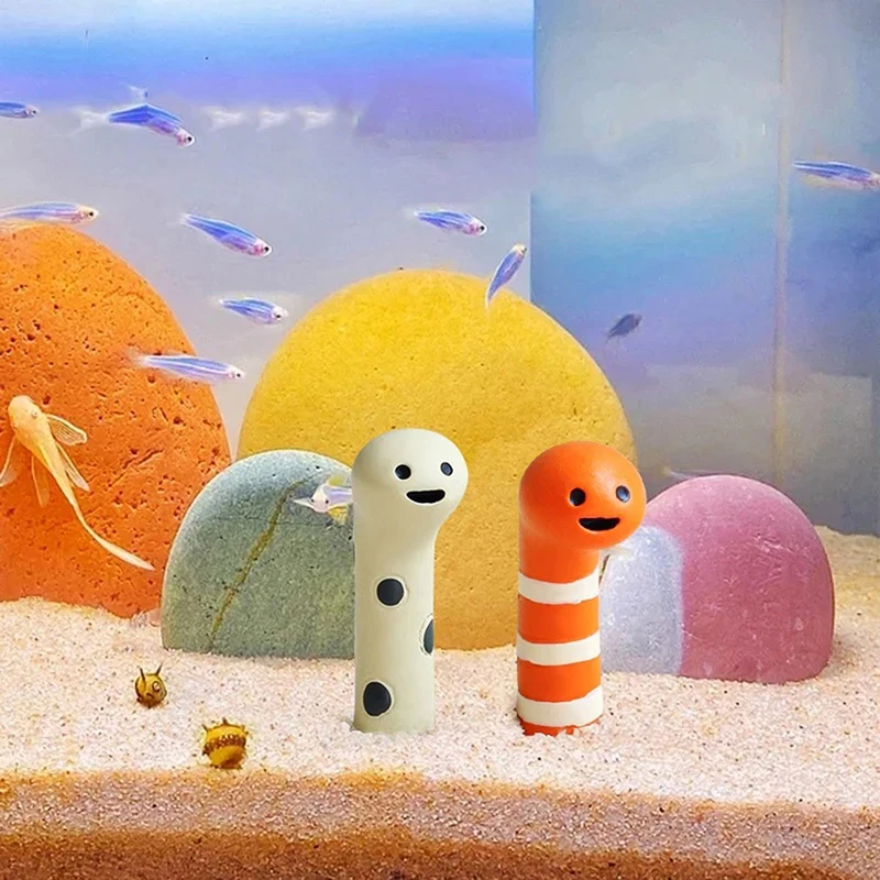 2 unids/set accesorios de decoración de acuario decoración de estantería de animales lindos decoración del hogar ornamento de paisajismo decoración de pecera - imagen 2