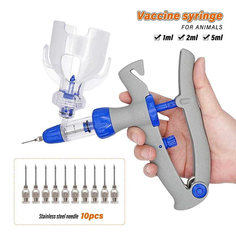 Jeringa veterinaria automática ajustable para ganado y aves - imagen 2