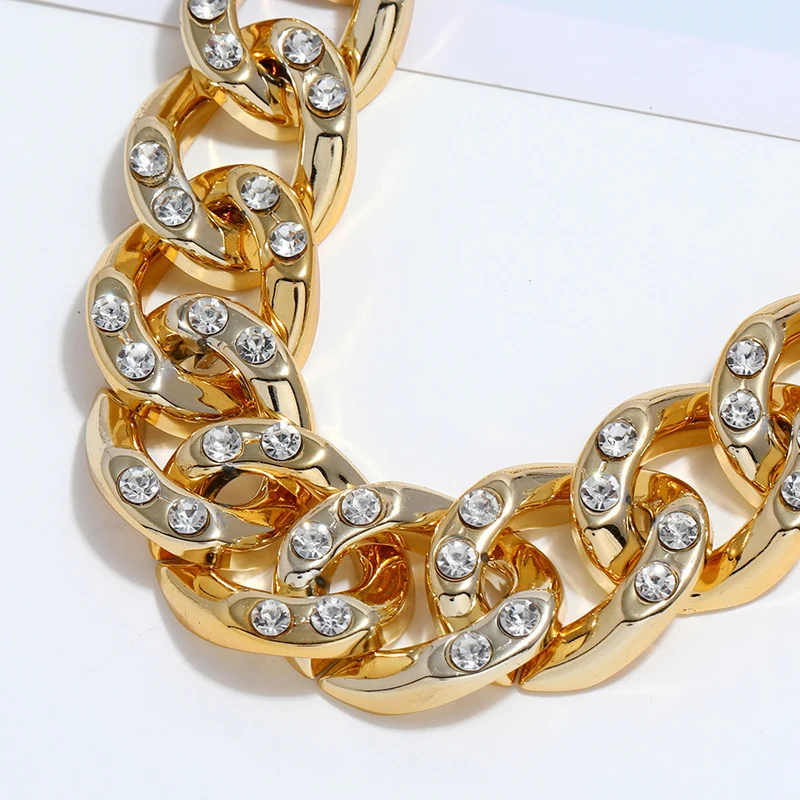 Collar de cristal de lujo para perros pequeños y grandes, cadena para perros con diamantes de imitación ostentosos, Collar, estrangulador para fiesta y espectáculo - imagen 4