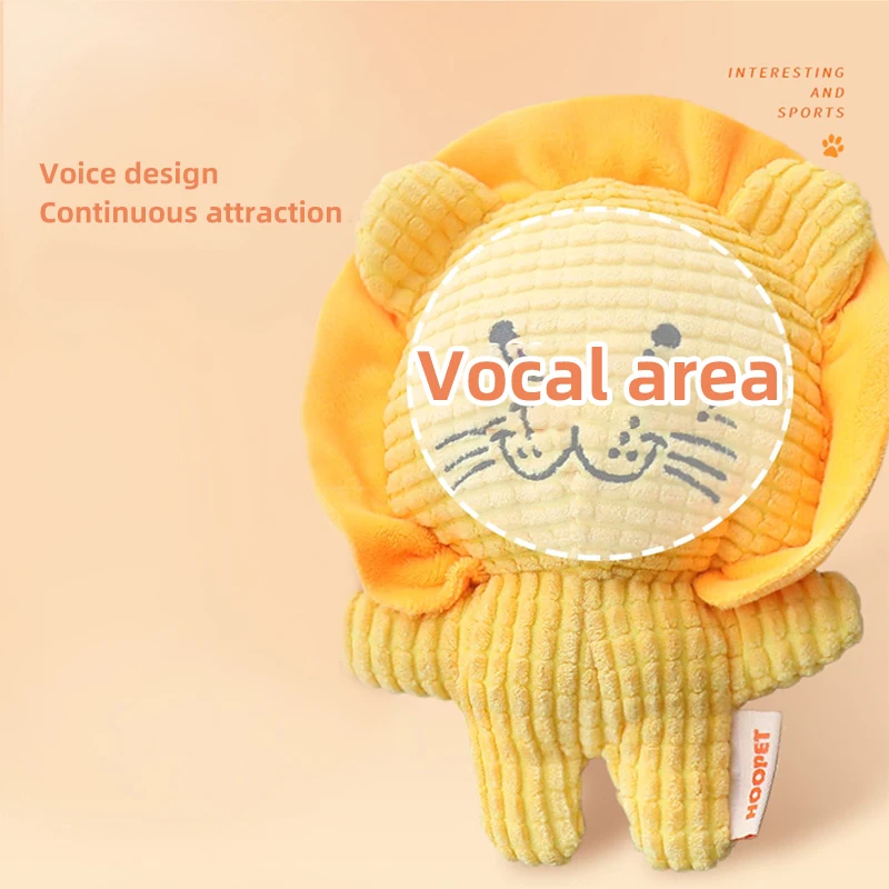 HOOPET-juguete de algodón resistente A las mordeduras para mascotas, juguete para masticar con sonido para cachorros y gatos, figura de León, accesorios para mascotas - imagen 5