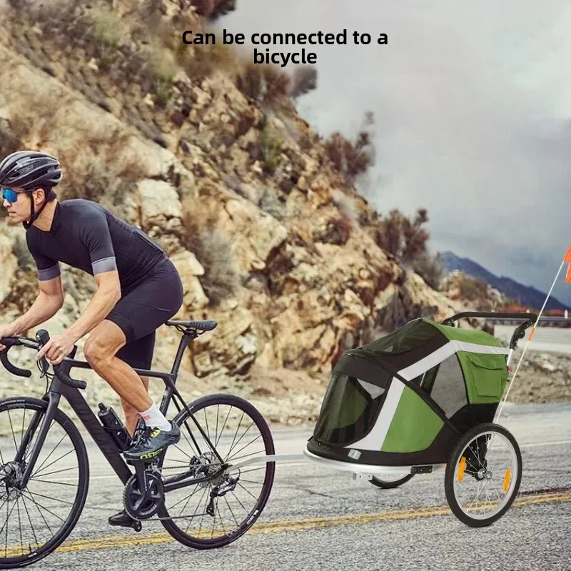 Remolque para mascotas para conducción al aire libre, carrito para mascotas de gran espacio, carrito para perros y gatos, se puede conectar a un carrito de bicicleta para cochecito de perros y gatos - imagen 4