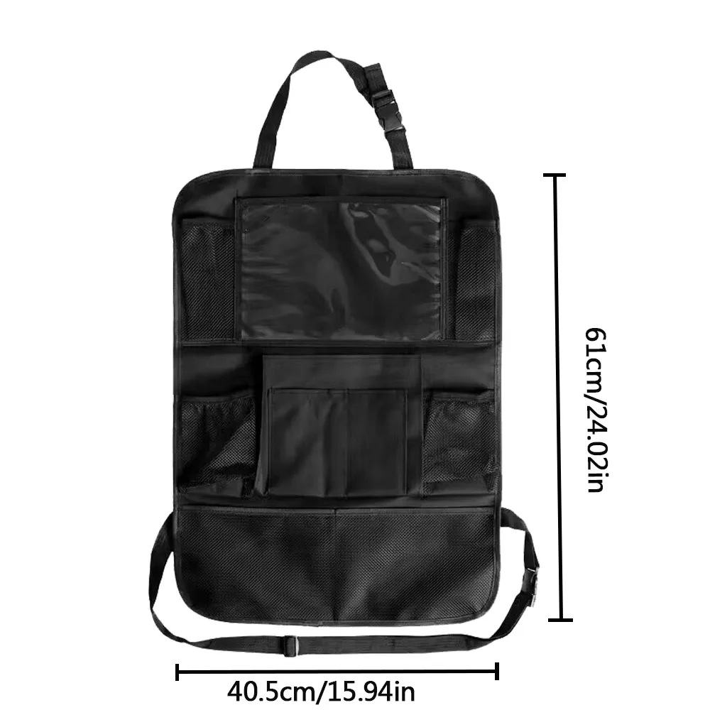 Organizador de asiento trasero de coche con pantalla táctil, soporte para tableta, bolsillos de almacenamiento, cubierta, protectores de respaldo de asiento de coche, accesorios para coche - imagen 3