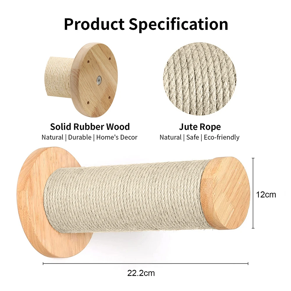 Estantes de pared hechos a mano para gatos, estante de puente y perca, hamaca, cama para dormir, escalones de pared, muebles de escalada para gatitos - imagen 4