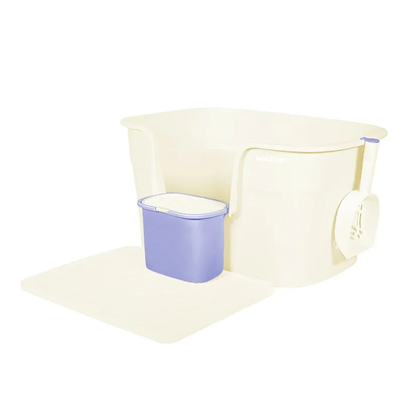 Caja de arena para gatos King Size, inodoro abierto para mascotas, caja de arena semicerrada a prueba de salpicaduras, suministros para mascotas - imagen 5