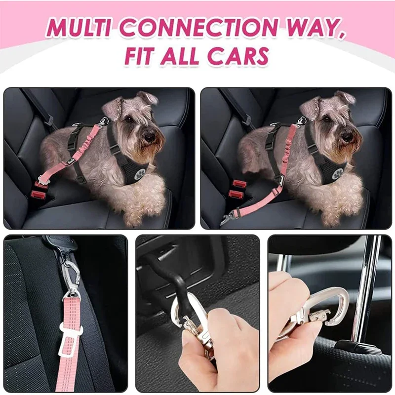 Arnés ajustable para perro, chaleco de seguridad para mascotas, tela de malla doble con correa conector para vehículo de coche, perros pequeños, medianos y grandes - imagen 2