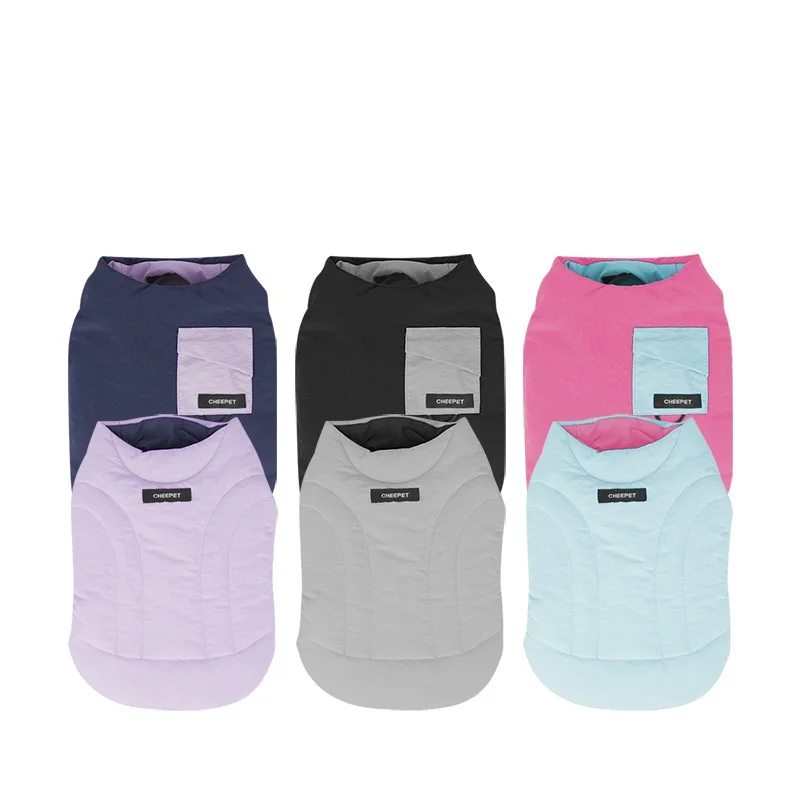 Abrigo de algodón Reversible grueso para mascotas, ropa de otoño e invierno, chaleco de algodón para perros para clima frío, abrigo cálido para perros, chaqueta suave, ropa para mascotas - imagen 2