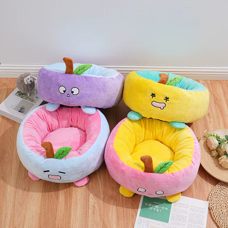 Cama redonda para gatos y perros - lavable y desmontable, felpa cálida - imagen 2