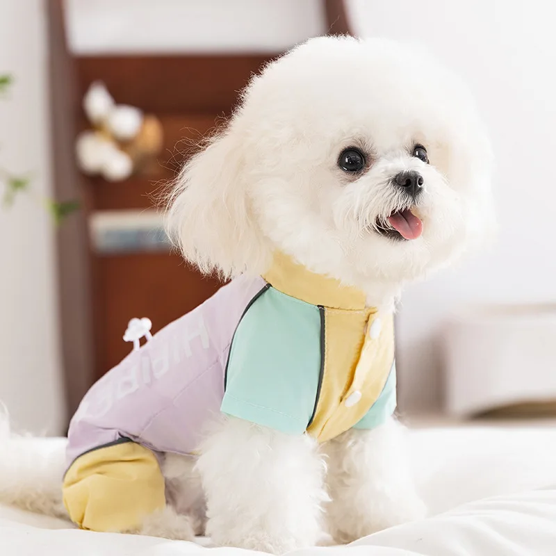 Ropa para mascotas salidas de primavera ropa de protección solar mono de cuatro patas perro de tamaño pequeño Teddy pantalones finos de cuatro patas para mascotas - imagen 3