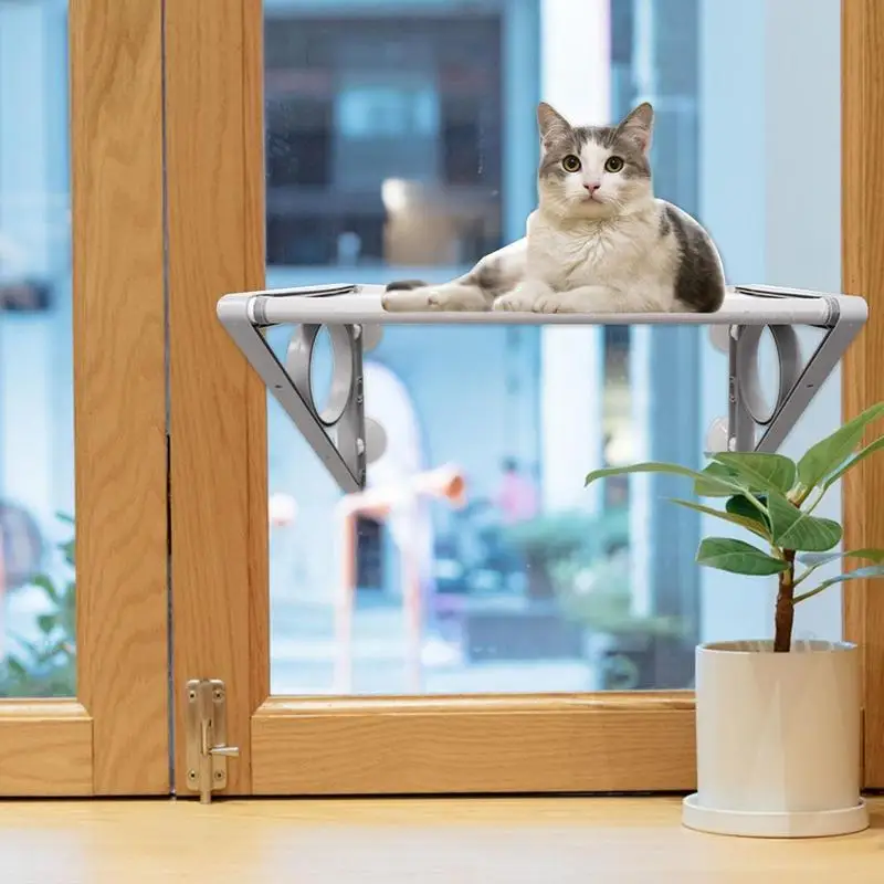Estante de ventana para gatos, percha desmontable lavable con ventosas, suministros para mascotas, dormitorio, sala de juegos, sala de estar, balcón - imagen 2