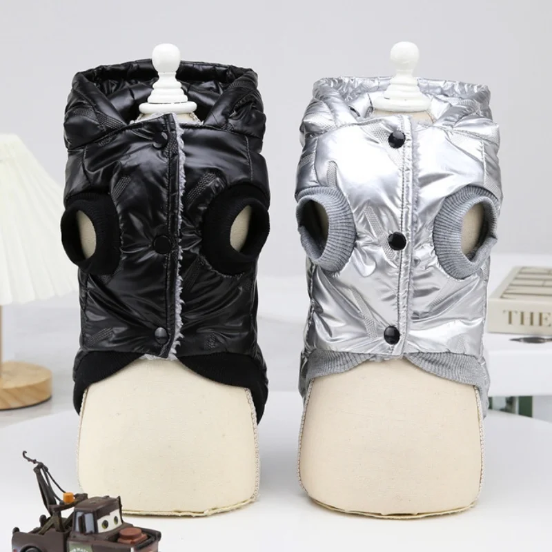 Chaqueta acolchada de invierno para perros, ropa cálida impermeable para perros, sudaderas con capucha sólidas a la moda para cachorros, chaqueta suave bonita para gatos, abrigo, disfraz para mascotas - imagen 5