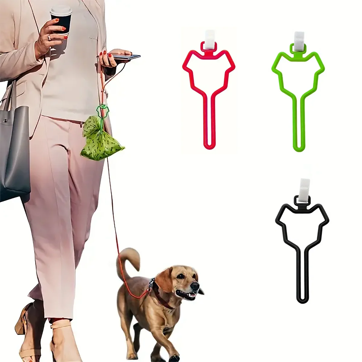Portabolsas extensible manos libres para recogida de heces caninas