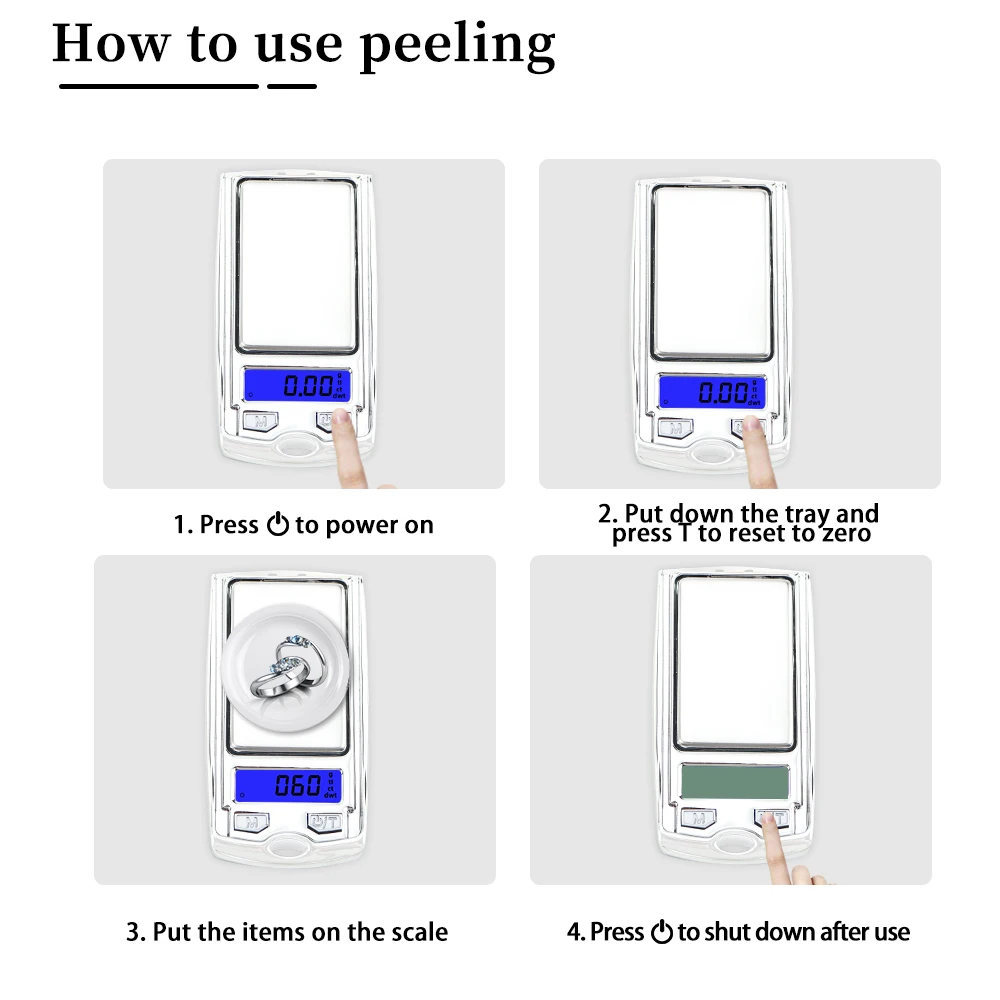Mini báscula electrónica de 100g/200g, báscula Digital LCD con llave de bolsillo, báscula Digital de 0,01g, báscula de peso para joyería y gramos de oro - imagen 3