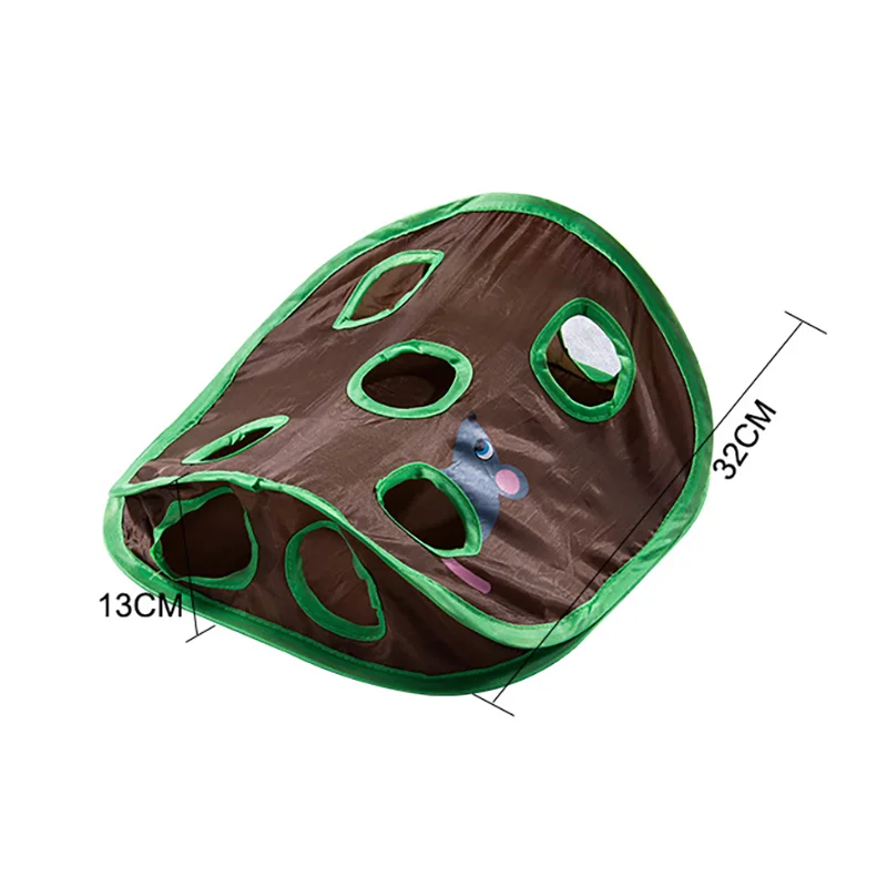 Juguetes de túnel para gatos, campana interactiva, juego de inteligencia, tienda plegable con 9 agujeros, caza, pelota de ratón, mantiene a los gatitos activos, cosas para mascotas - imagen 5