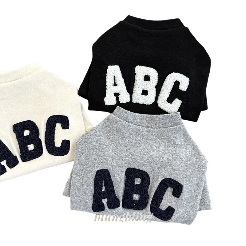 Moda invierno ropa cálida para mascotas letra bordada Schnauzer sudadera abrigo para perro eddy ropa cálida de dos patas cosas para perros - imagen 5