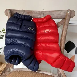 Abrigo térmico de plumas para perros y gatos – Mono suave invierno