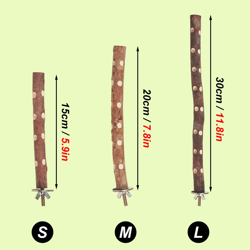 Barra de molienda de pico de garra de pájaro de madera, palo de pie, suministros para pájaros, accesorios para jaula, estación de loros, soporte de molienda, juguete, 15/20/30cm - imagen 4